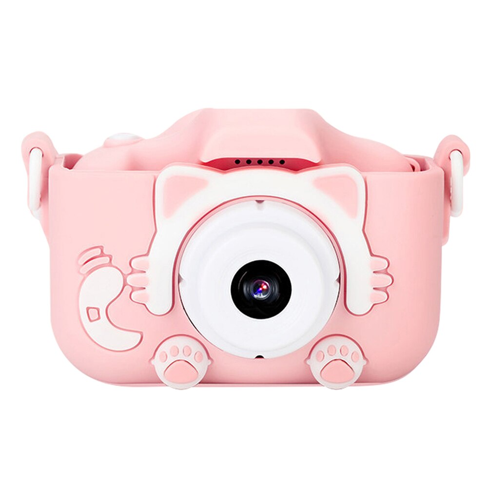 Mini cámara Digital de dibujos animados para niños, 1080P HD, accesorios de fotografía al aire libre, cámara réflex deportiva, pantalla de 2 pulgadas, tarjeta TF de 32GB: Pink