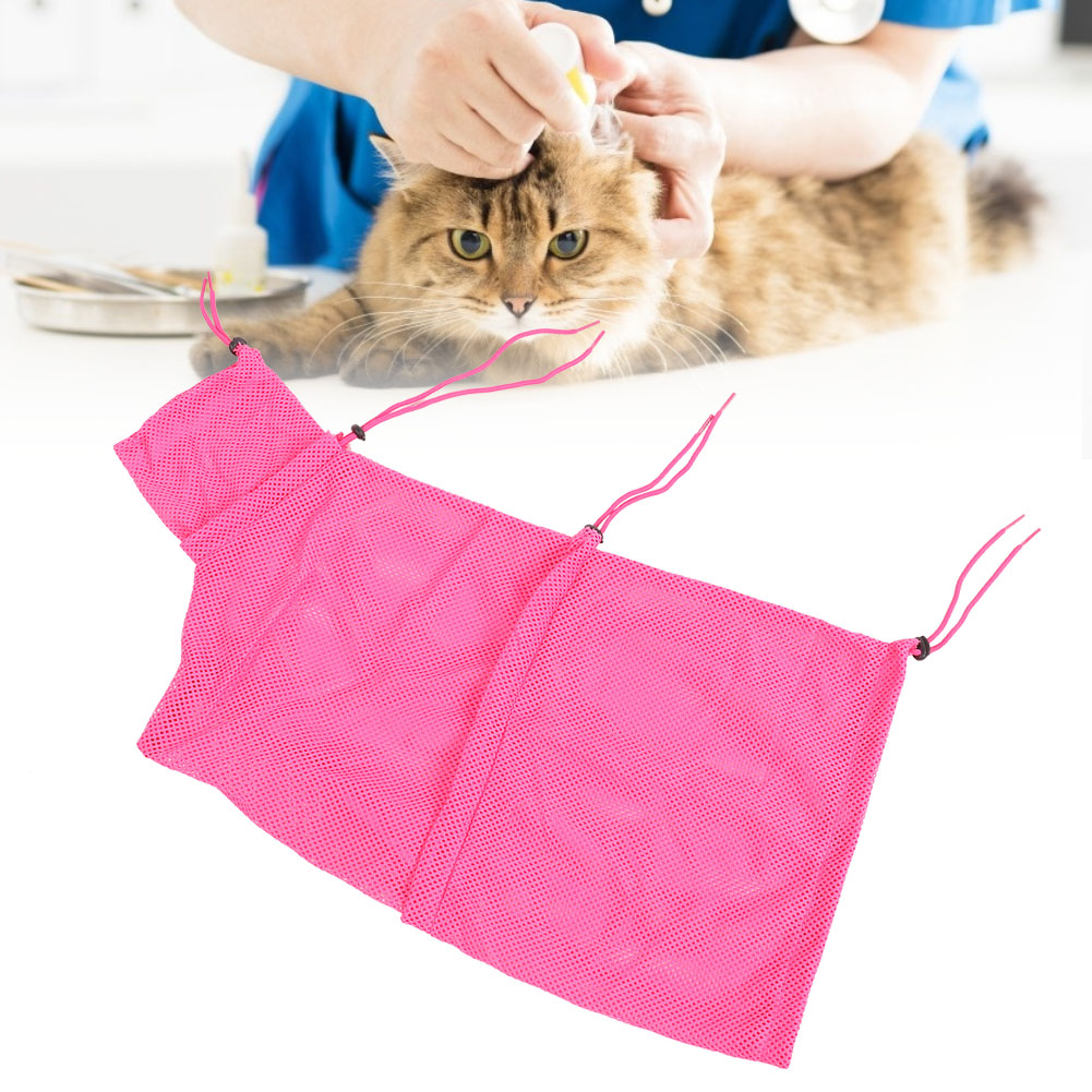 Filet réglable pour chat, grattage, retenue, morsure, garniture pour ongles, bain, lavage, toilettage, bleu, adapté à la fixation des chats, Rose, rouge: Rose Red