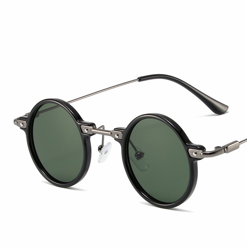 Okrągłe okulary przeciwsłoneczne dla mężczyzn Retro Steampunk okulary przeciwsłoneczne męskie damskie designerskie metalowe oprawki okulary ocienia oczka: FIOLETOWY