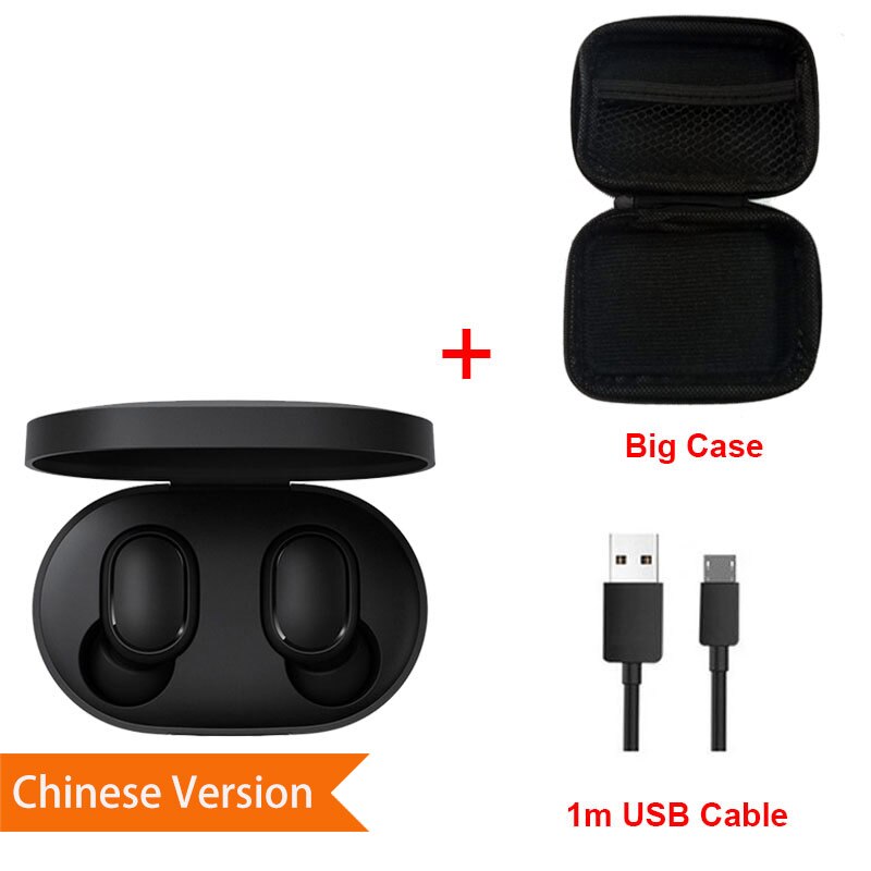 Xiaomi Redmi Airdots Earphone Bluetooth 5.0 Wireless Ear Hook Earbuds Noise Reduction Headset With Microphone AI Control: CN Big Case C