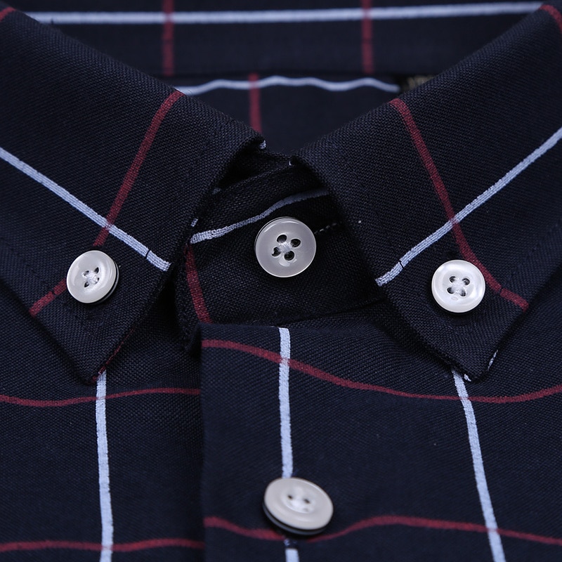 Miesten kesäinen lyhythihainen modaalisekoite gingham paita korkea rento standard-fit napit ruudullinen ruudullinen paidat
