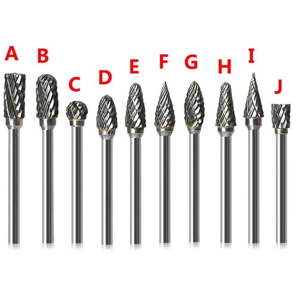 Mango de carburo de tungsteno fresa herramienta rotativa Burr doble corte de diamante Dremel rotativo herramientas de pulir eléctrica
