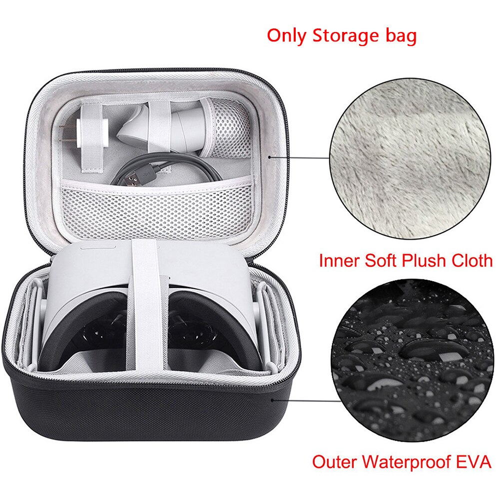 Waterdichte Nylon Shockproof Portable Case Duurzaam Carry Accessoires Reizen Opslag Cover Zwart Vr Bril Tas Voor Oculus Gaan