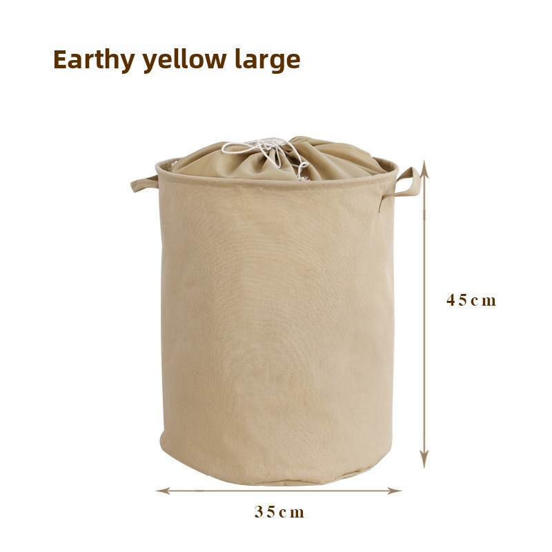 Cesto para la colada de tela de lino y algodón, cesta grande plegable para ropa sucia con cierre de cordón, contenedor de almacenamiento de ropa sucia estilo INS: YELLOW