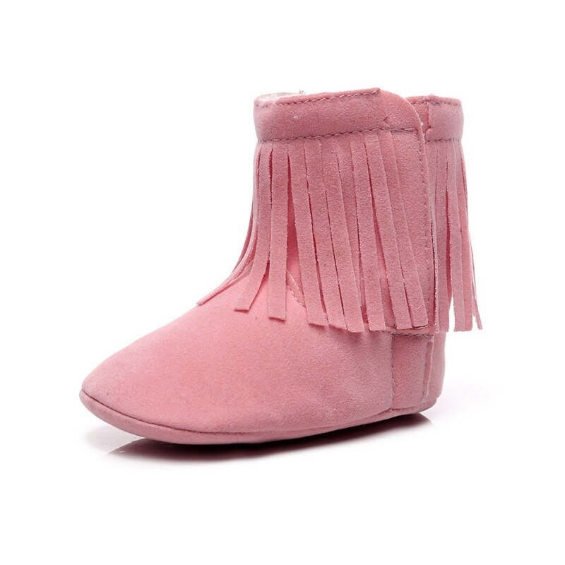Baby Snow Boots Newborn Baby Girl Boy Kids Solid Fringe Shoes Infant Toddler Soft Soled Anti-slip Boots 0-24M: A / 0-6M