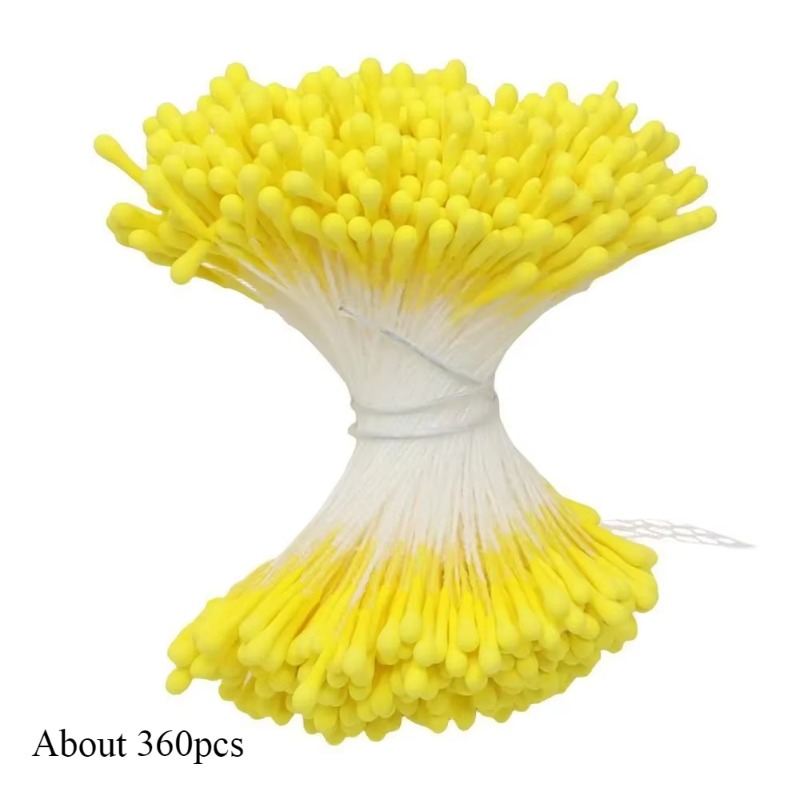 Gør-det-selv kunstig blomst støvdrager mini perle støvveje til lyserød rose gul solsikke valentinsdag boligindretning hobbyartikler: Gul