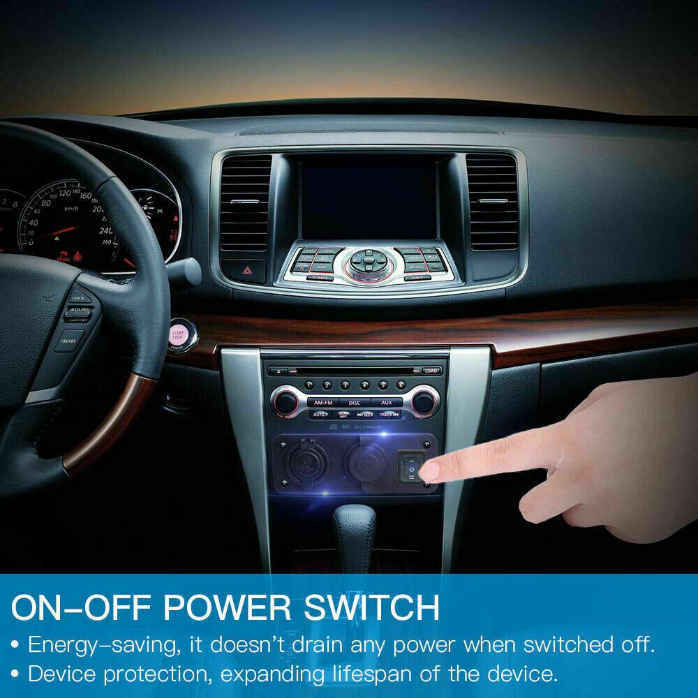 Boat Marine charger Dual USB Nylon+Plastic Socket Voltmeter Waterproof Flame retardant