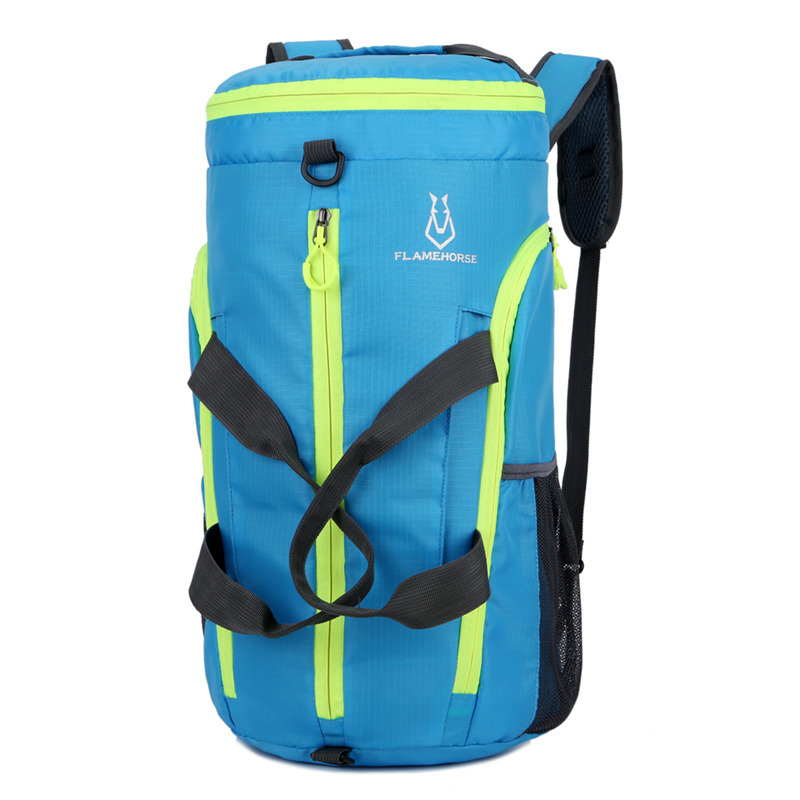 Twtopse 4 in 1 sammenklappelig sportstaske træning gym klatring camping vandretaske rygsæk bærbar letvægts vandtæt rejsetaske: Blå taske
