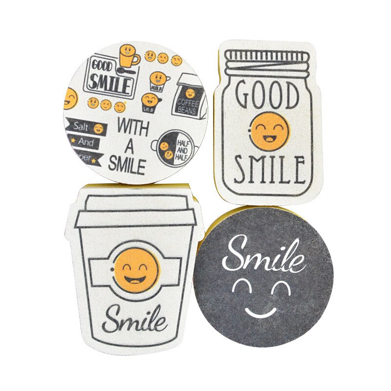 4PCS Smiley Face Thick Sponge Strong Decontamination Dish Washing Cloth Kitchen Cleaner Sponges Scouring Pads: Default Title
