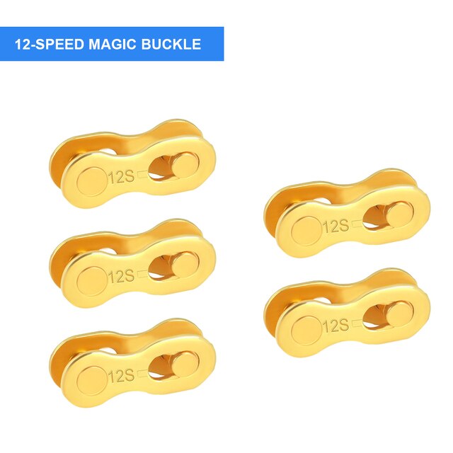 5Pairs Fietsketting Quick Link Bike Chain Quick Release Connector Mtb Racefiets Ketting Reparatie Tools Voor 6/7/8/9/10/11/12 Speed: Gold 12s