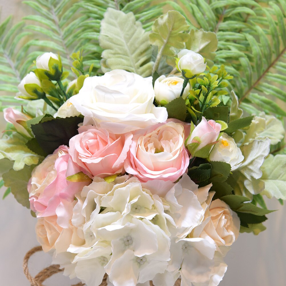 Bride Bouquet Rose Hydrangea Silk Flower Simulation Flower Sen Wedding Wedding Props Bouquet D769