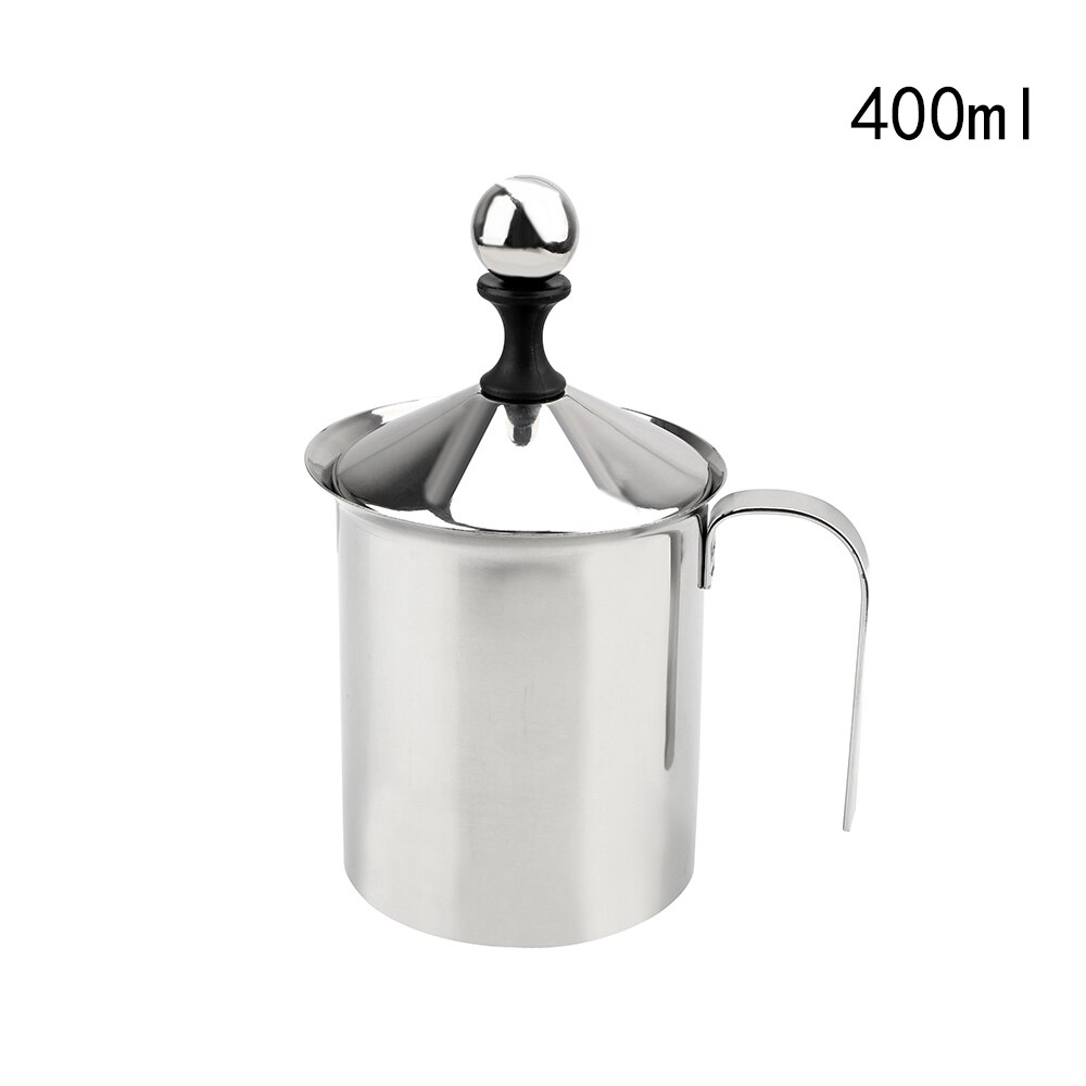 400/800Ml Rvs Koffie Foamer Double Mesh Melk Creamer Handmatige Melkopschuimer Koffie Mixer Melk Werper Keuken gereedschap: 400ML