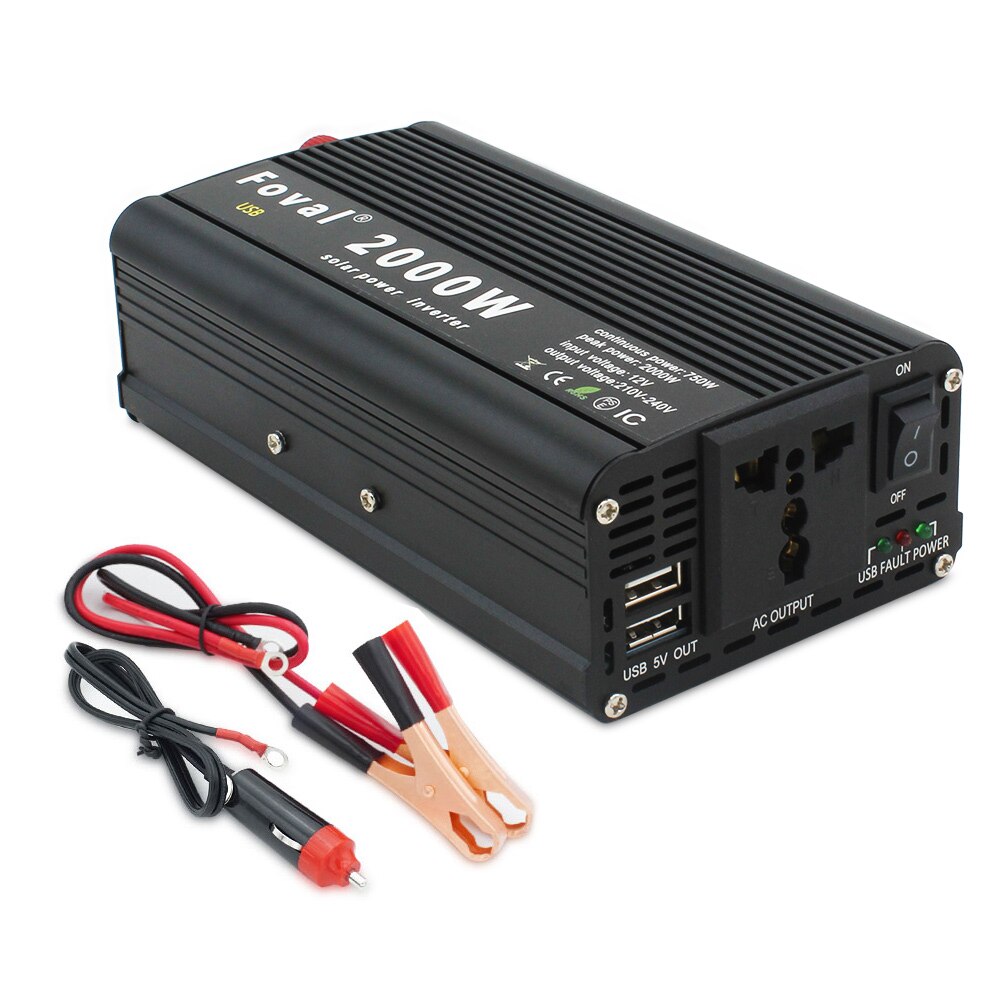 Inverter12v 220v 2000W Solar Inverter Car Inverter Full Power 2USB Power Inverter Solar Inverter Inversor Solar Convertidor 12v