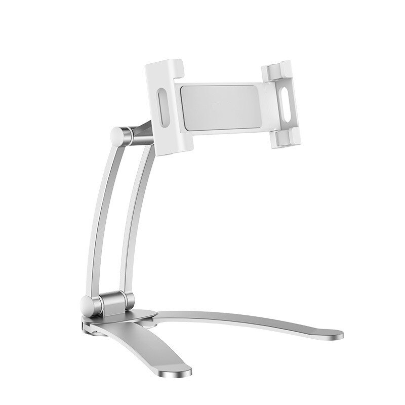Rotating Portable Monitor Wall-Mounted Metal Stand, Suitable for Tablet and Mobile Phone Stand Below 15.6-Inch: White