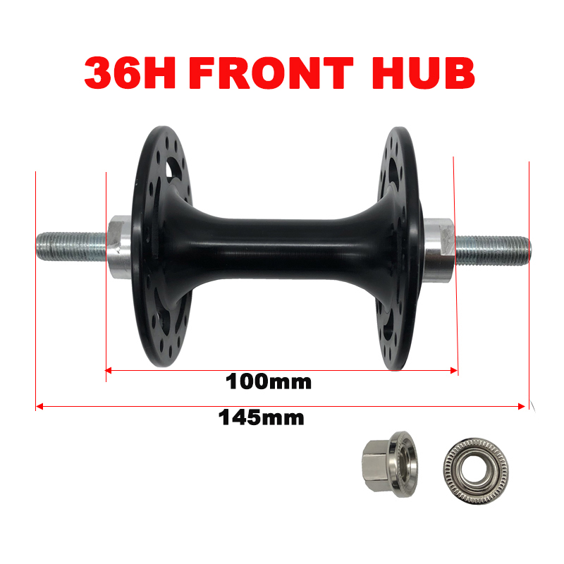 MAXFORD bicicleta Fixie Hub bicicleta cubo de aluminio rueda libre rodamiento sellado 32H 36H piñón fijo bicicleta pista piezas de ciclismo: Negro