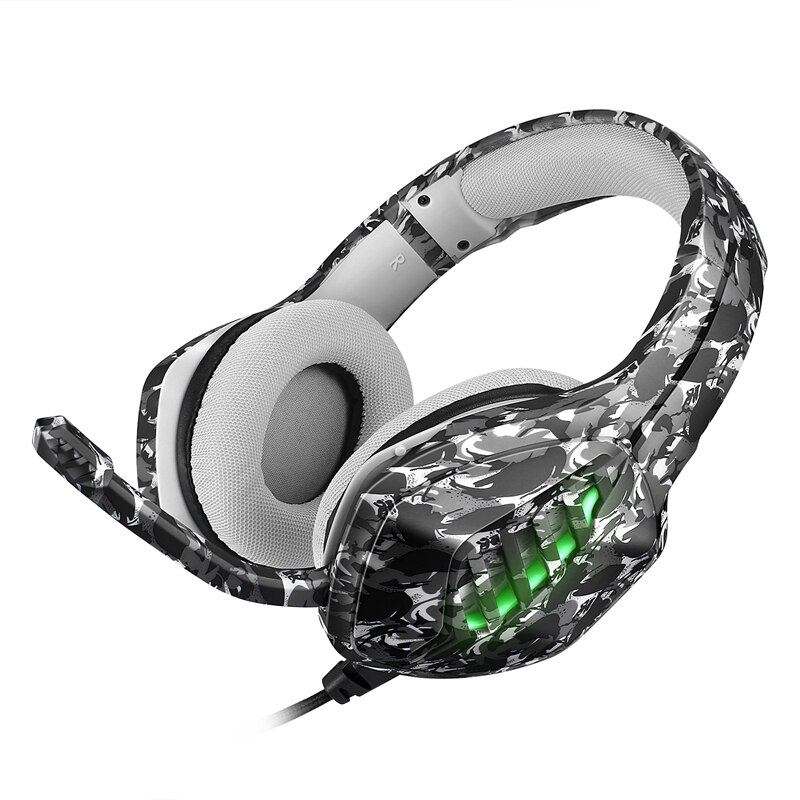 Camouflage Wired Gaming Headphone Deep Bass Headset Computer Gamer Earphone with Mic for PC Computer Phone Laptop