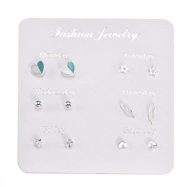 12~36 Pairs Women Girls Resin Plastic Crystal Diamante Flower Stud Earrings Set Random Style Gold Color Jewelry: Antique Gold Plated