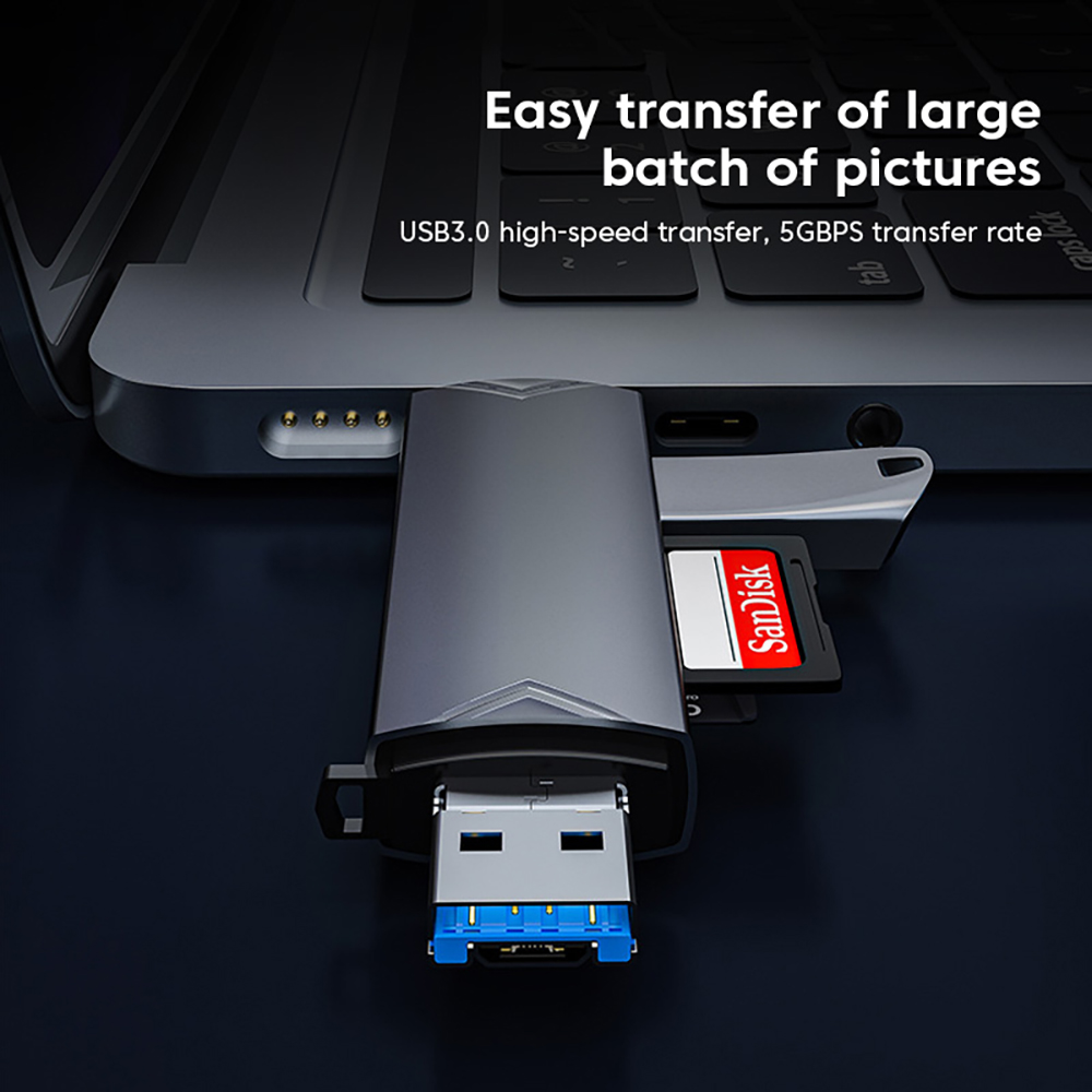 USB 3.0 6 in 1 Multi Functional Card Reader Tpye C Micro USB U DriveTransfer Universal Speed Transmission Mobile Phone Notebook