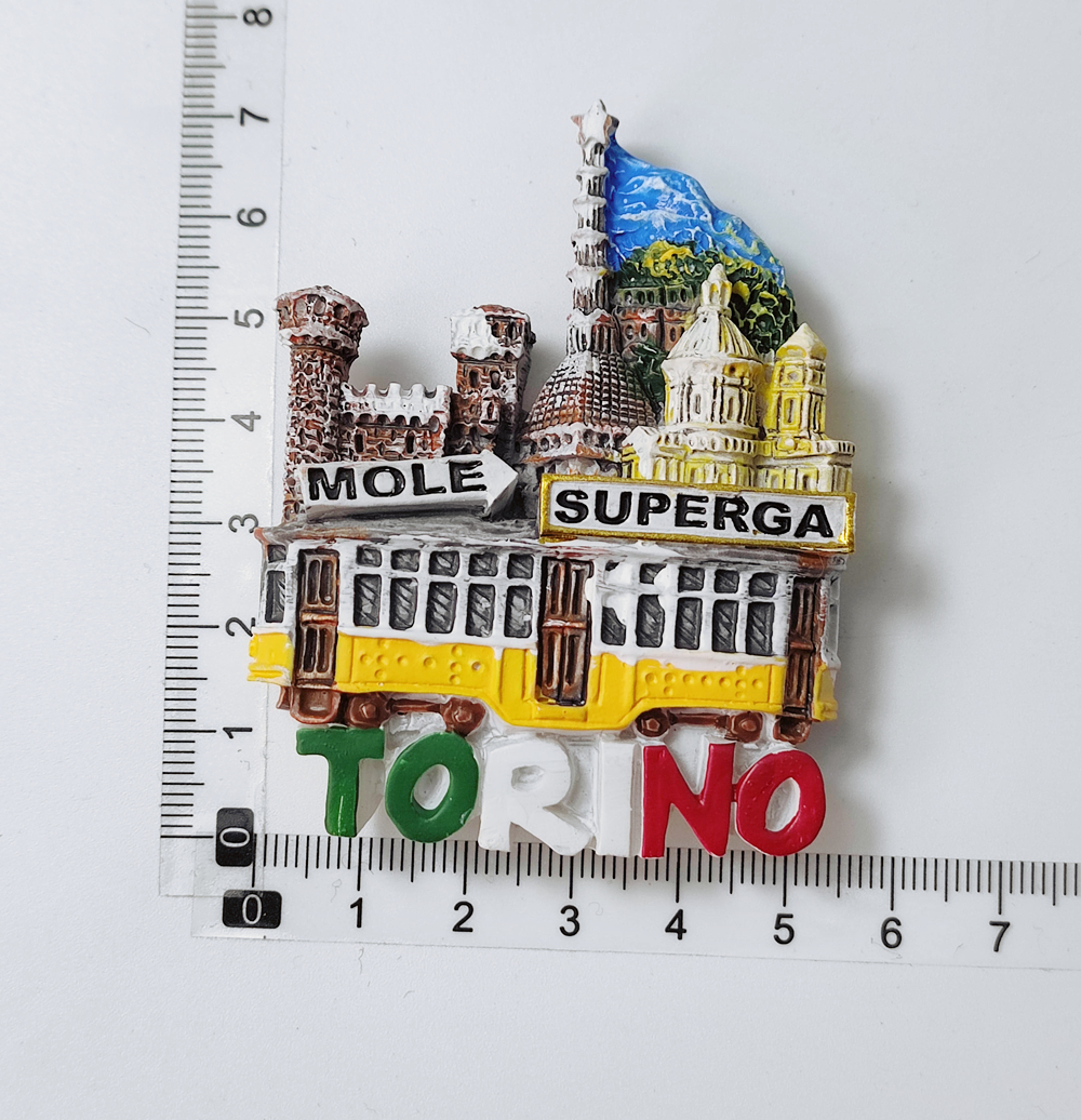 Torino Italy 3D Fridge Magnet Souvenir ,Resin Handmade Torino Refrigerator Magnet Home Decoration Collection