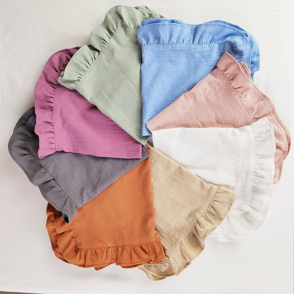 Placemats voor tafel Katoen 100% Ruffle Servetten voor borden Zacht Volants Bruiloft Decoratie Huisverwarming Cadeau Tafeldecoratie Feest