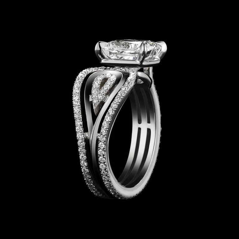 Huitan Open Rings For Women With Square Cubic Zircon Stone Prong Setting Micro Paved Vinatge Female Accessories Ring