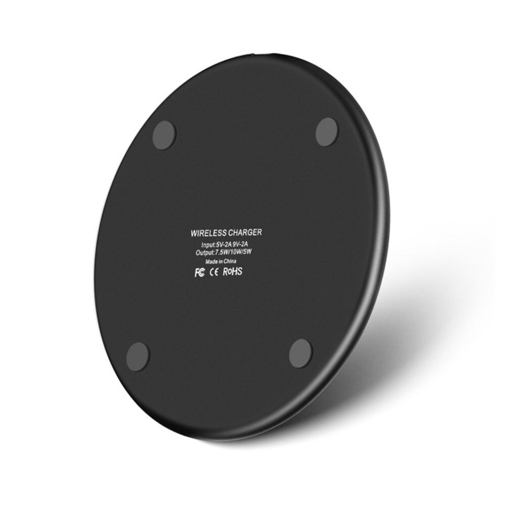 Ultra Slim Ronde Qi Draadloze Opladen Pad Snelle Oplader Voor Mobiele Telefoon Draagbare Mobiele Telefoon Oplader