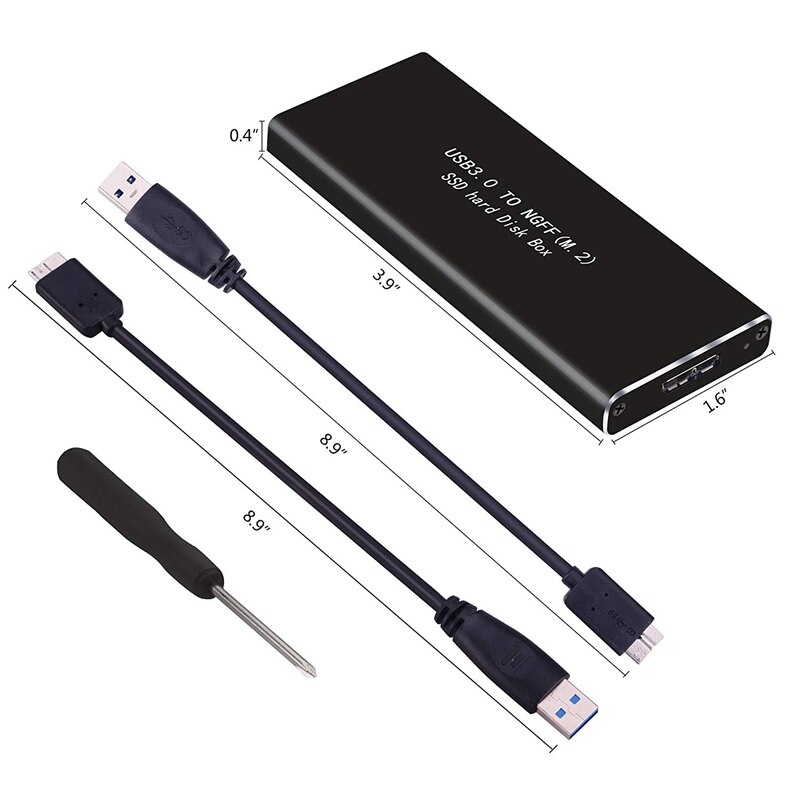 M.2 Sata Ssd vers Usb 3.0 externe Ssd lecteur adaptateur boîtier avec Uasp, prise en charge Ngff M.2 2280 2260 2242 2230 Ssd avec