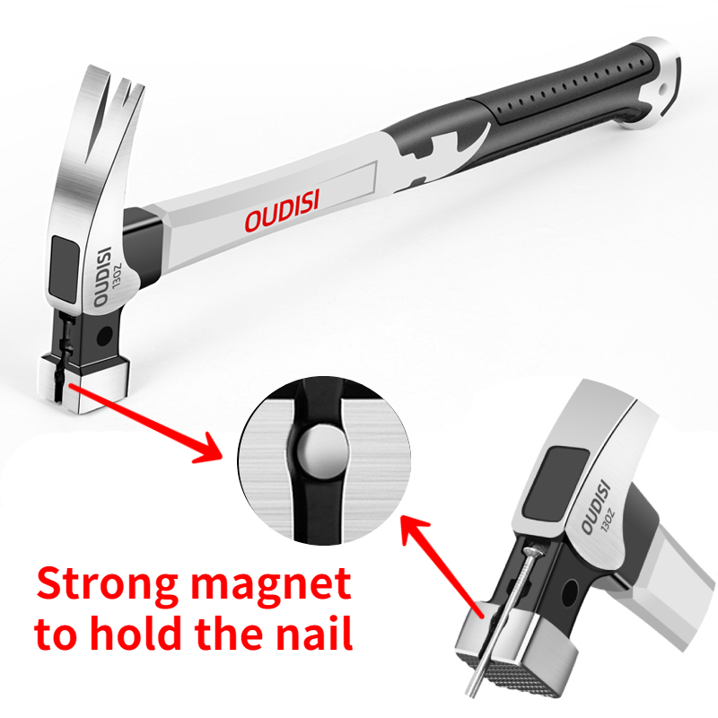 Construction Hammer 10OZ/13OZ Nail Hammer Woodworking Carpenter Hammer Striking Tools Magnetic Automatic Nail Suction Hammer