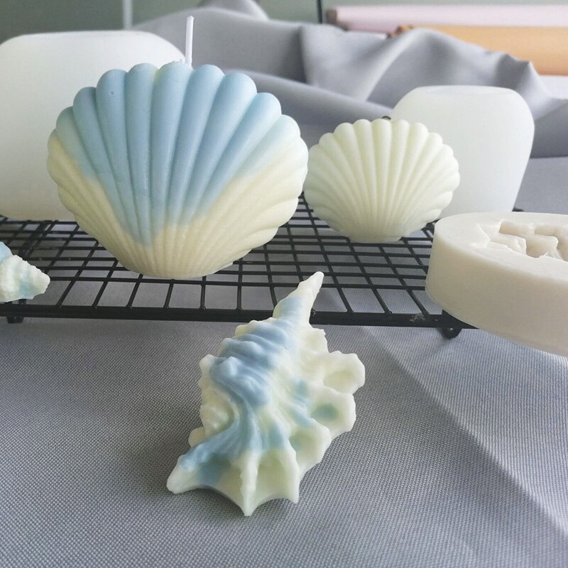 Shell Conch Vorm Siliconen Kaars Mal Voor Handgemaakte Desktop Decoratie Gips Epoxyhars Aromatherapie Kaars Siliconen Mal