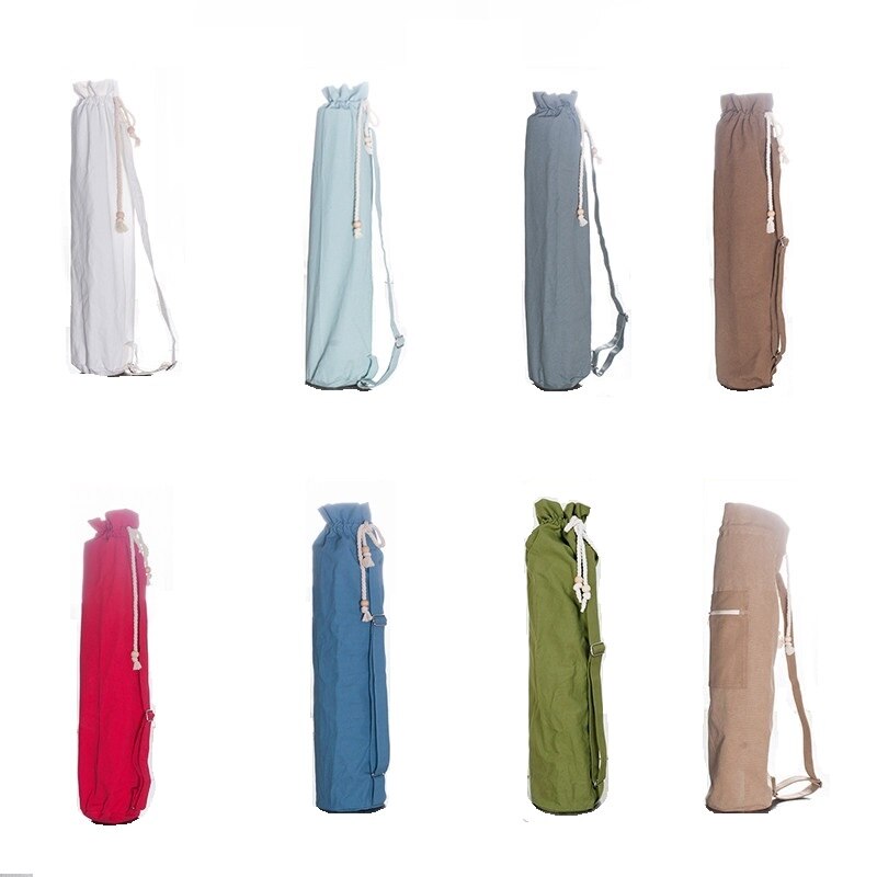 Lærred yogamåtte taske bærbar gymmåtte taske yoga rygsæk yogamåtte opbevaringspose fitnessmåttebærere (yogamåtte ikke inkluderet)