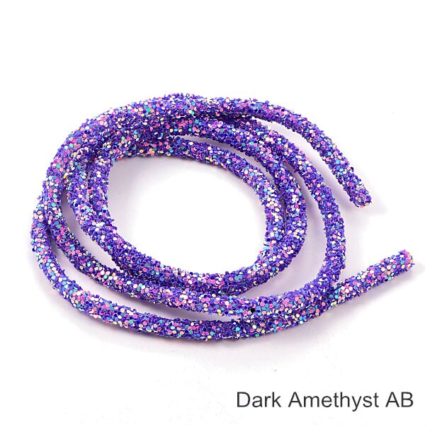 1 Iarda 6 millimetri di trasporto Della Resina di Scintillio di Strass Corda Mulit Colori Del Cavo Del Tubo Corda Strass Guarnizioni per Le Decorazioni di Nozze F0144: buio ametista AB
