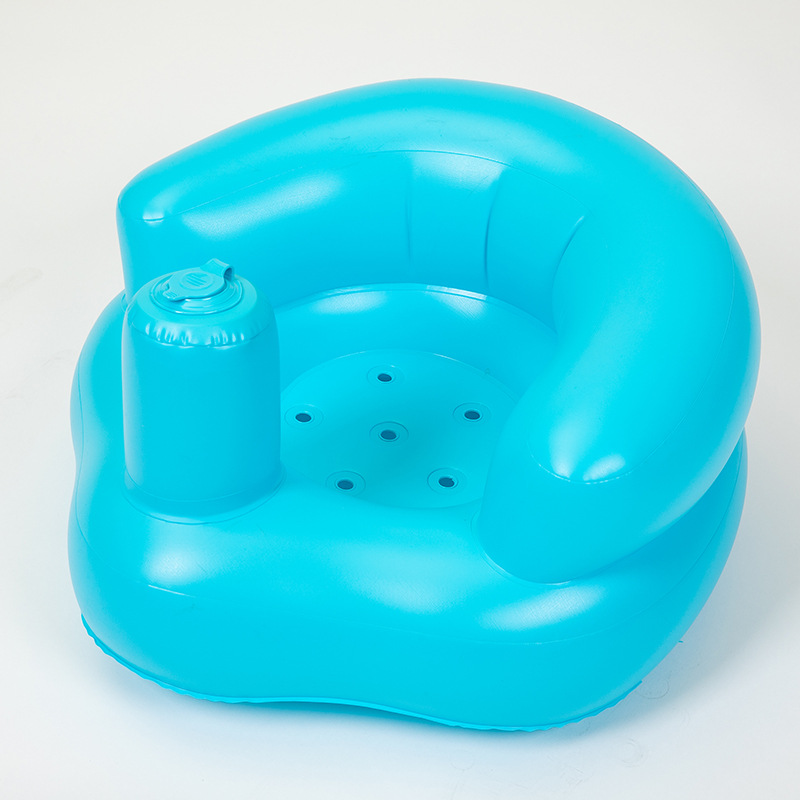 Baby Inflatable Sofa Seat Multifunctional Cartoon PVC Toddler Feeding Chair Support Seat Sofa Learning To Sit Chair Baby Seat: blue