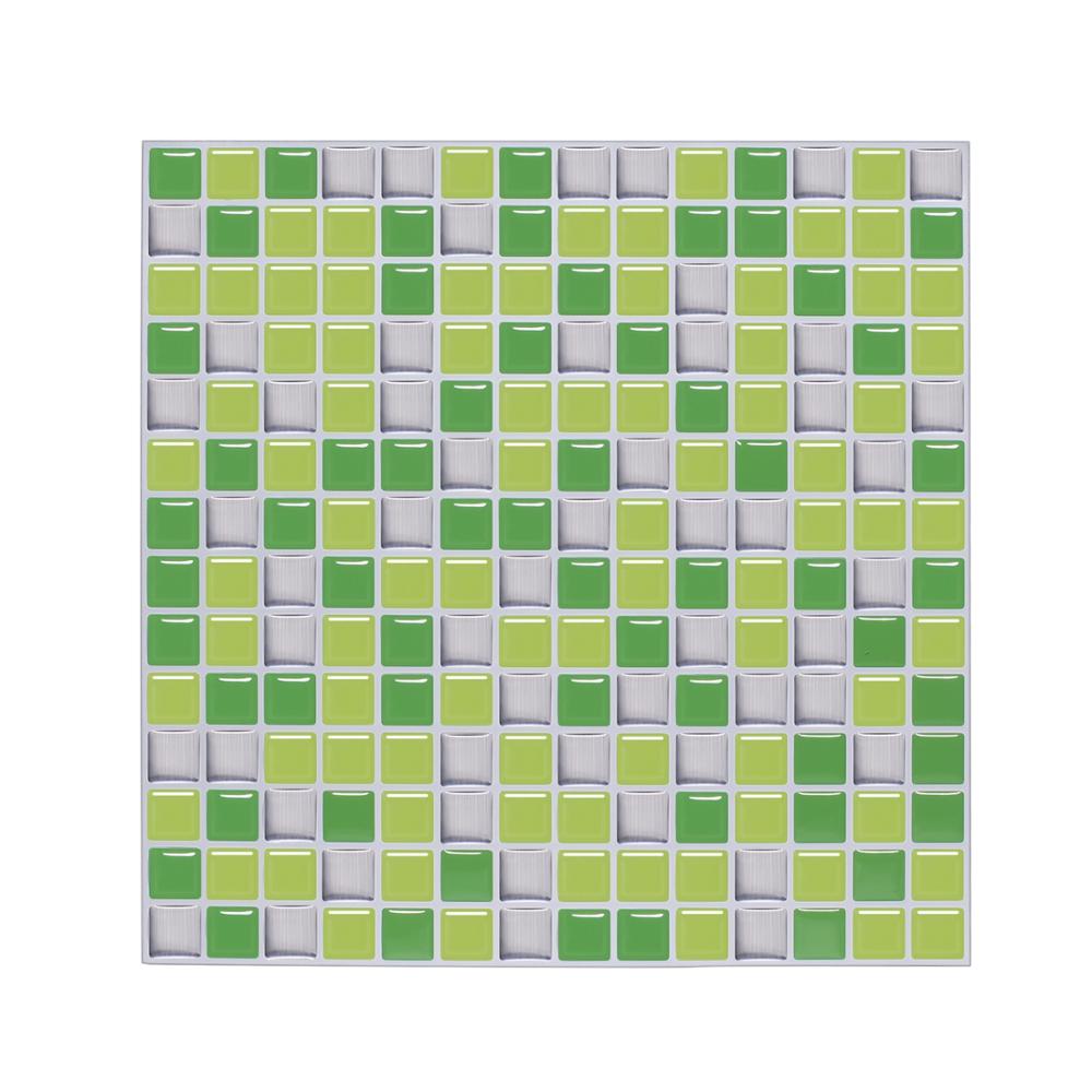 Vividtiles papier peint vinyle imperméable à la colle | Carreaux muraux en brique mosaïque argentée 3D écorce et bâton-1 feuille: T80205