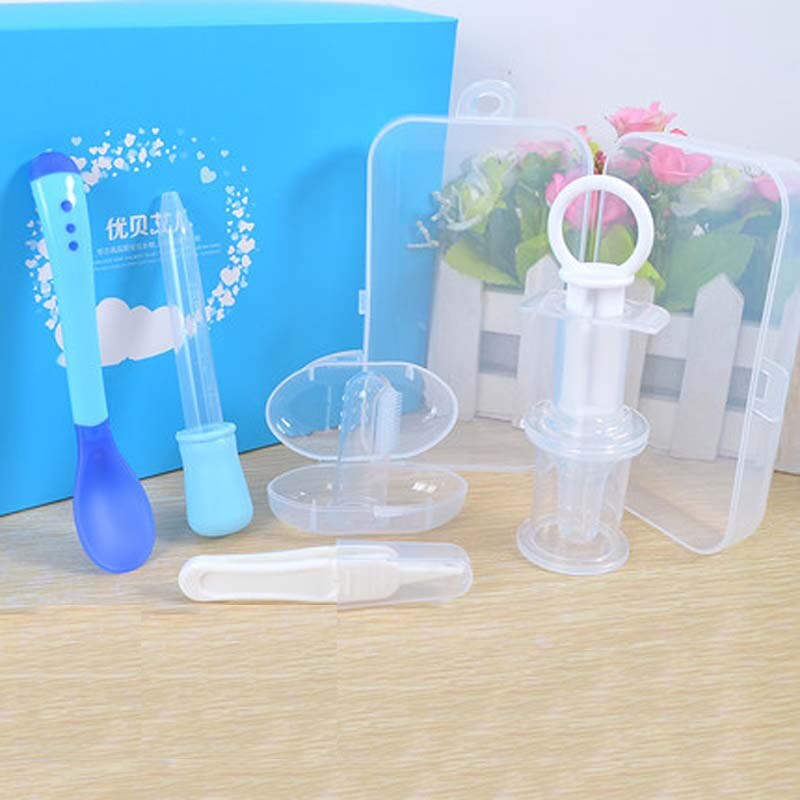 5 st spädbarn baby barn smart medicin dispenser nyfödd foder medicin enhet redskap medicin droppare med skala kopp babyvård