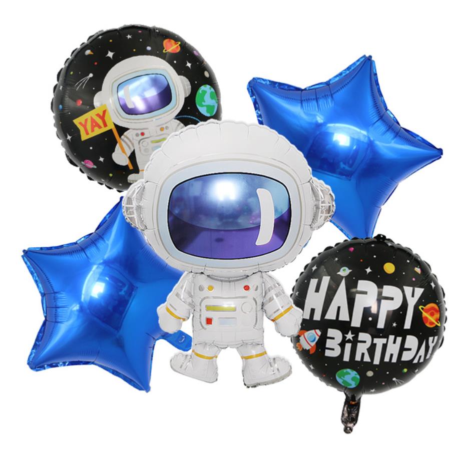 Dessin animé chapeau espace série feuille ballon joyeux anniversaire fête décoration terre planète explorer protéger environnement thème lune: 5