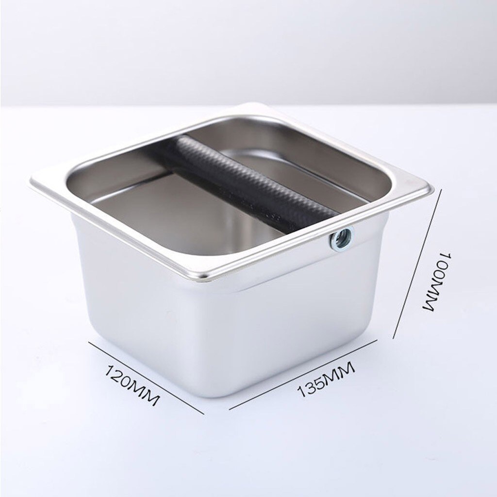 Coffee Knock Box Stainless Steel Espresso Knock Box Container with Rubber Bar for Coffee Machine#0727g30: S