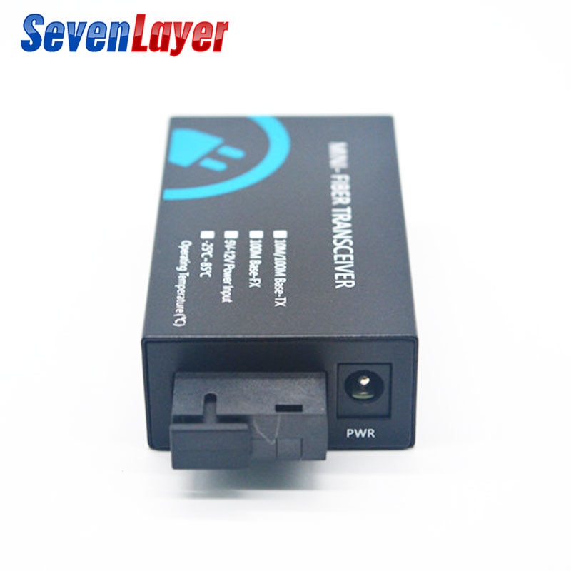 Media Converter 2 RJ45 1 SC 10/100M Fast Ethernet Switch Converter 20KM Ethernet mini Fiber Optical Single Mode fiber Port