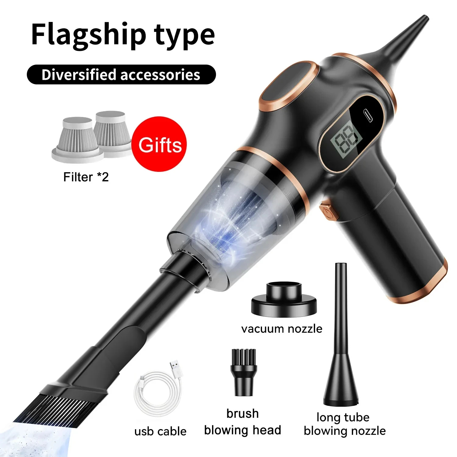 OnePlus Wireless Car Vacuum Cleaner Home Appliance High Power With Display Screen Office Car Carpet Sofa Household Cleaner: green