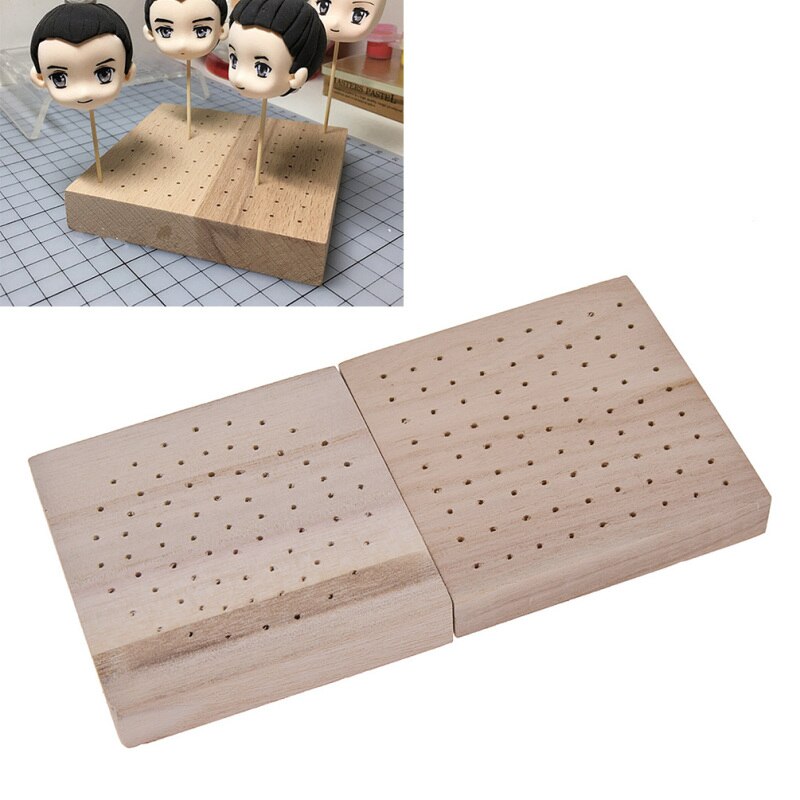 Klei Klei Figuur Droogrek Grenen Vierkante Gat Insert Houten Board Modeling Tools Accessoires Praktische Sculptuur Klei Gereedschap