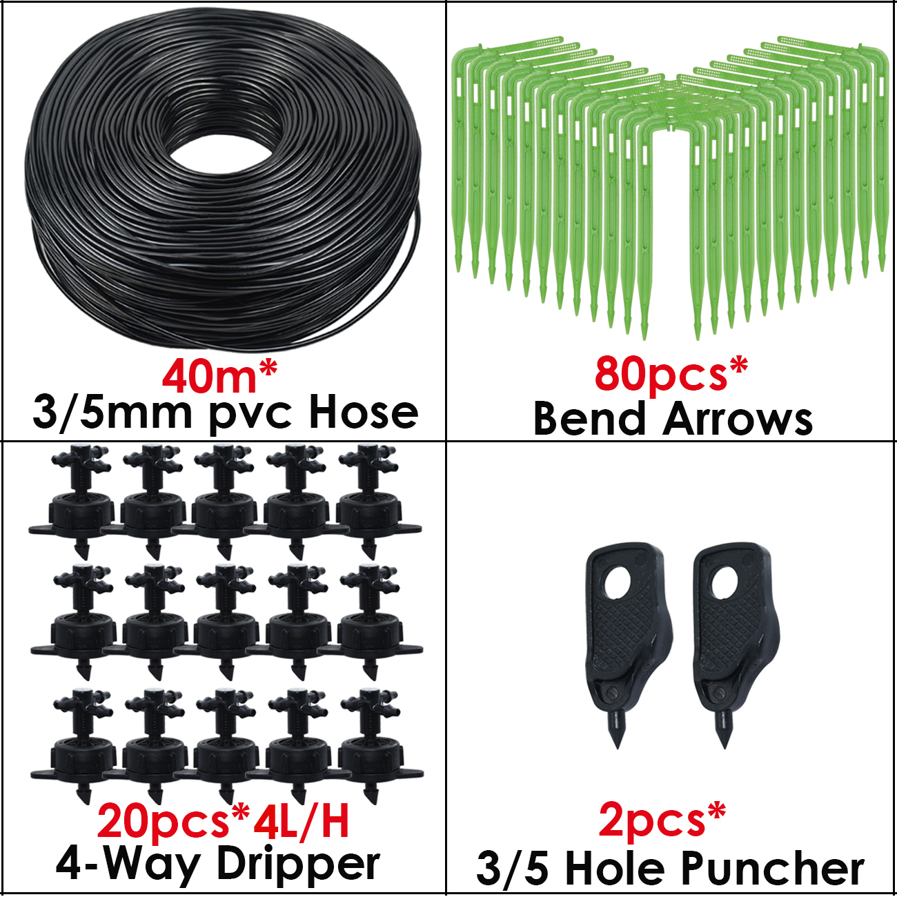 KESLA 10-100M 4L 8L/H Garten Mikro Tropfen Bewässerung Emitter Bewässerung Systeme Bausätze 3/5mm Pfeil Tropfer Vergossen Bonsai Gewächshaus: Licht Grün