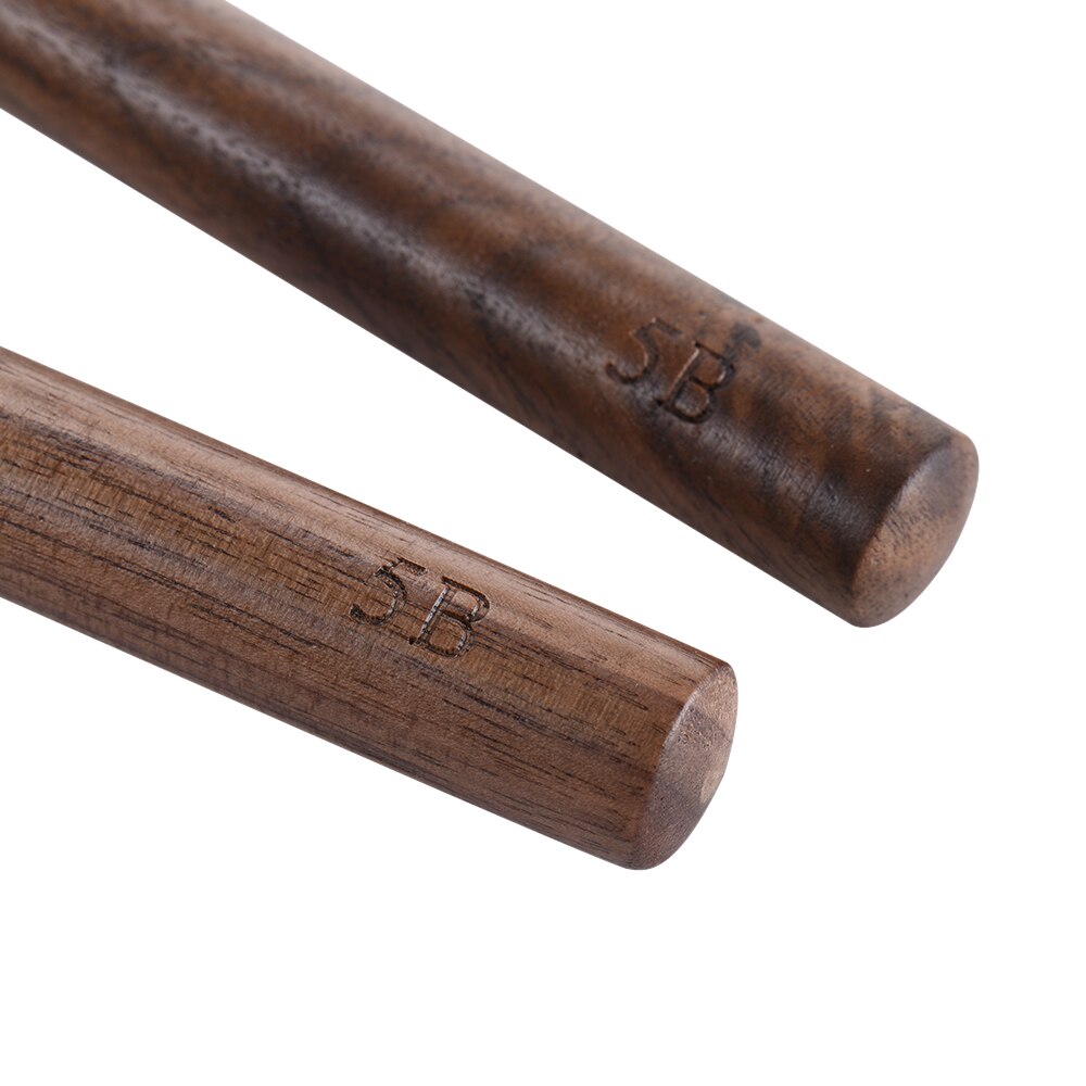 Pair of 5B Drumsticks Sticks Wave-shape Wood Tip Percussion Accessories for Drum Set Adopt for Black Walnut Wood