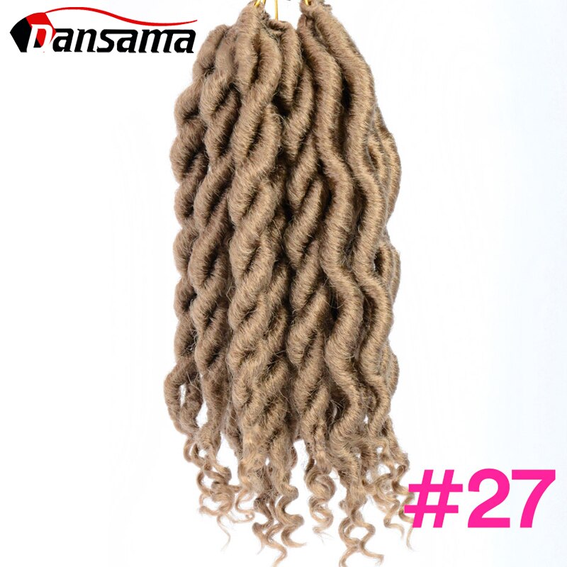 Dansama Godin Faux Locs Haak Hair Synthetisch Haar Gehaakte Vlechten Hair Extensions 12 Inch Blond Zwart Ombre Voor Vrouwen Mannen: #27 / 6 Stks/partij