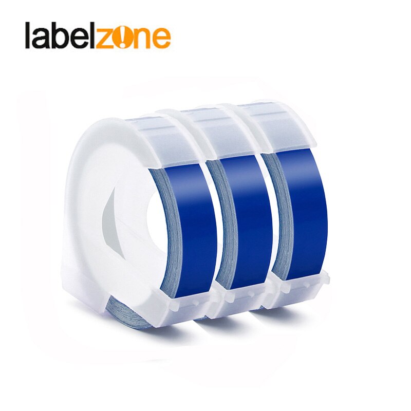 20 colors 3Rolls/lot 3D 9mm PVC Embossing Label Tape Compatible Dymo 1610 12965 Manual Label printer for Motex E101 Label Makers: blue