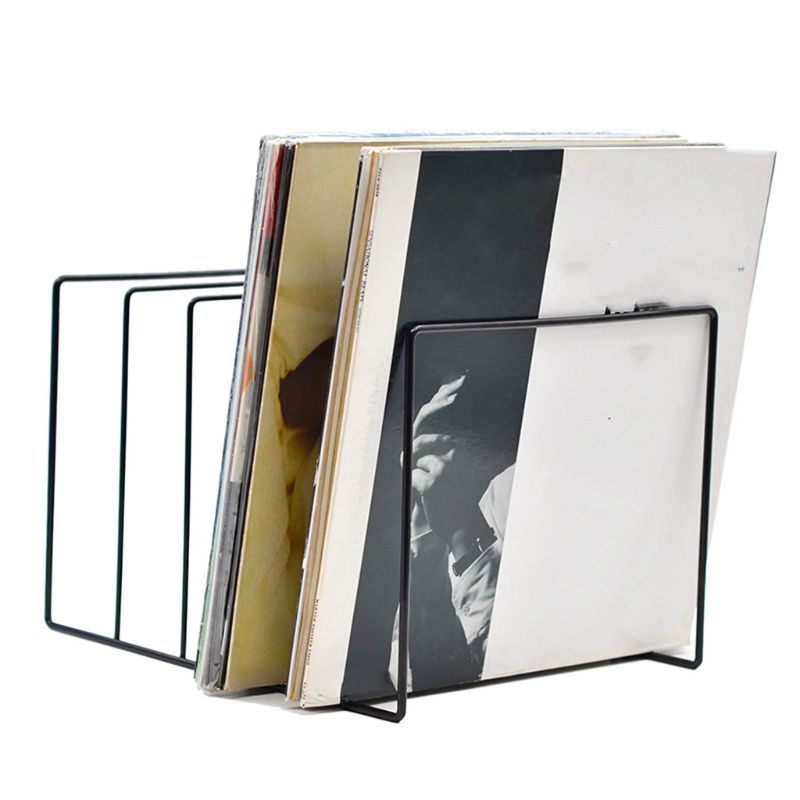 Metal LP Vinyl Record Display Shelf Turntable Storage Shelf Exhibit Stand Holder