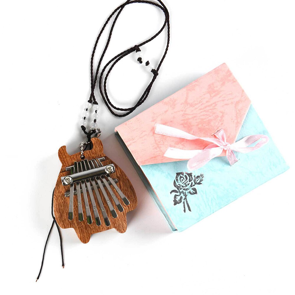 8 teclas Kalimba Mini Kalimba portátil pulgar Piano dedo percusión teclado bolsillo Kalimba con colgante de vacaciones para niños