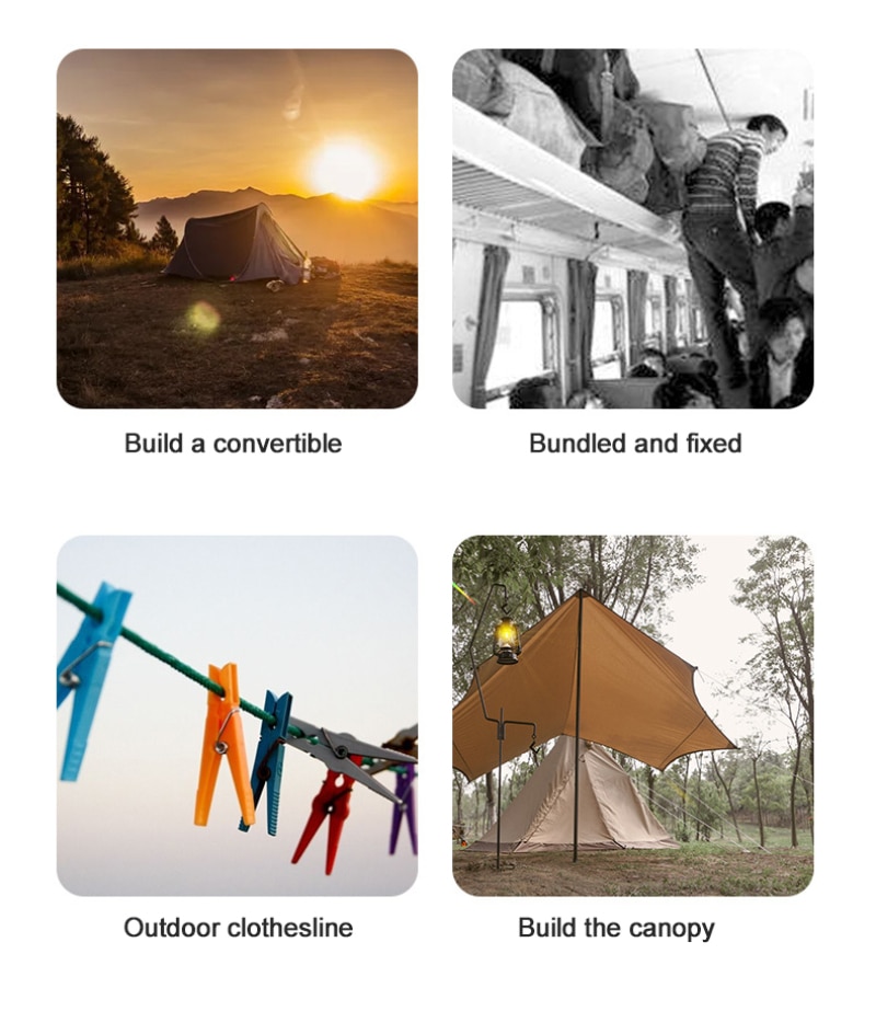 Outdoor Camping Pull Rope Tent Fastener Reflective 4mm Thick Tension Rope Pull Canopy Tent Fixed Rope Camping Accessories