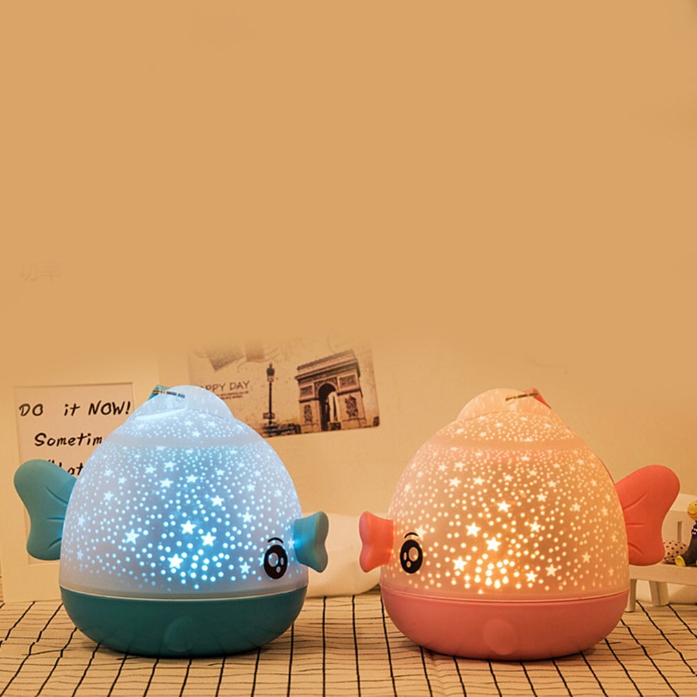 starry sky night light / wireless remote night light 360-degree rotation 4 patterns 3D atmosphere light portable light 1pcs