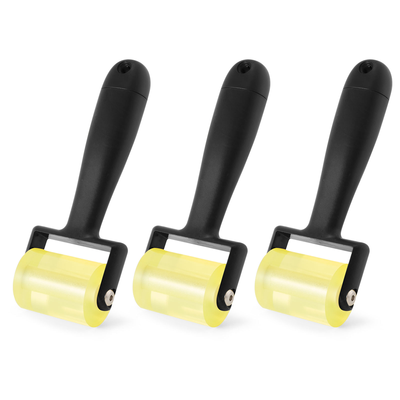 FOSHIO Car Vinyl Wrap Pressing Roller Handle Soft Rubber/Sponge Wheel Roller for Carbon Paint Films Stickers Wallpaper Crafts: WHITE