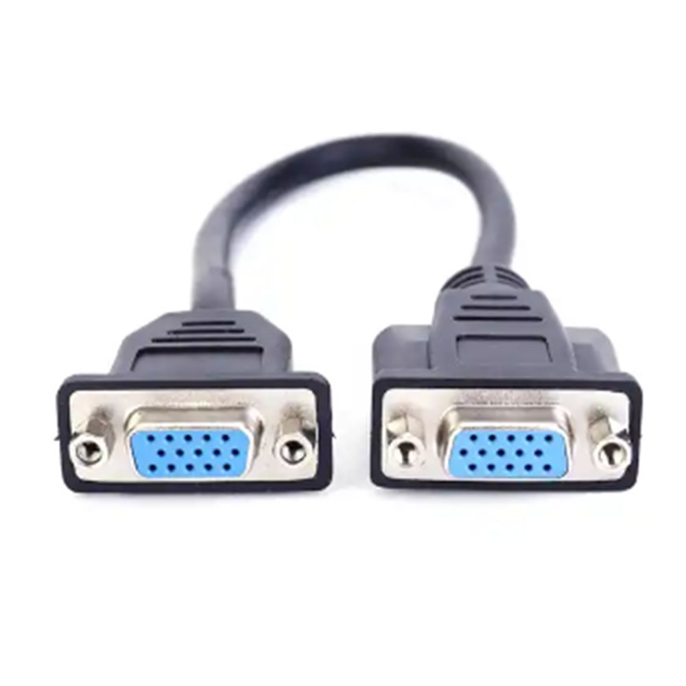 Cable de extensión VGA de 23CM, cable de extensión VGA corto hembra a VGA hembra, cable extensor VGA pasivo para Monitor de ordenador portátil