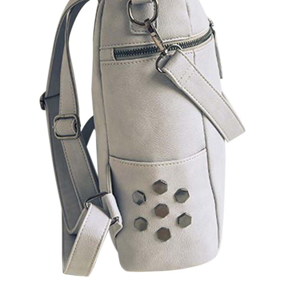 Dames PU Leren Rugzak - 20-35L - Klinknagels Dubbele Schouderband - Grote Reistas